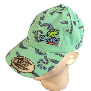 Vintage Gecko‎ Hawaii Lizard Glasses  AOP All Over Print Strapback Hat OSFM Teal